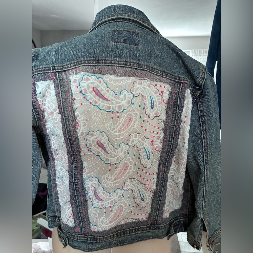 Hand Crafted Blue Embroidered Jean Jacket